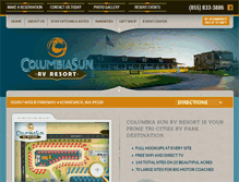 Tablet Screenshot of columbiasunrvresort.com